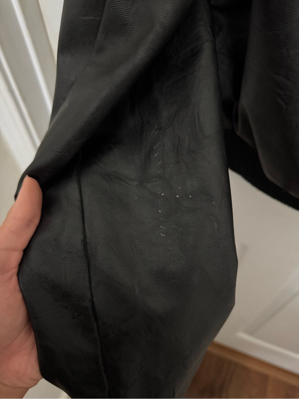 Apple Bottom Faux Leather Bomber Jacket - Picture 6 of 6